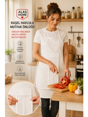 ALAS El Kurutma Havlulu Suya Dayanıklı Mutfak Önlüğü