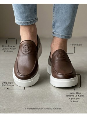 Derify Hakiki Deri Erkek Günlük Ayakkabı, Loafer Ayakkabı, Hafif Ayakkabı, Yazlık Ayakkab
