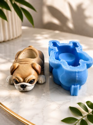 Silikon Kalıp Köpek Mumluk Saksılık Modeli