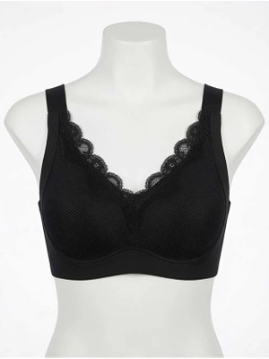 Ronson Siyah Ribana ve Dantel Kombinli Bralet Sütyen