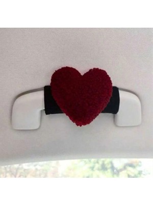 Mikasso Teddy Heart Kırmızı 2 Adet Araç Içi Tutunma Kolu Kılıfı - Cırtlı - Araç Içi Aksesuar