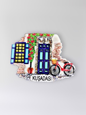 Mundy Kuşadası Polyester Kabartmalı Magnet 7 x 5,5 cm Dekoratif Hediyelik Buzdolabı Süsü (KOD:1491)