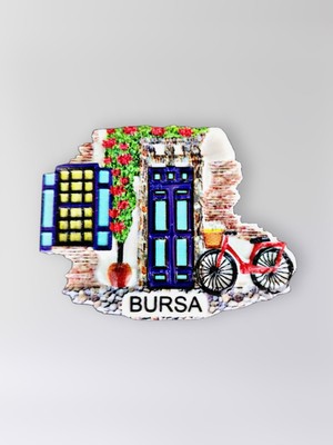 Mundy Bursa Polyester Kabartmalı Magnet 7 x 5,5 cm Dekoratif Hediyelik Buzdolabı Süsü (KOD:1492)