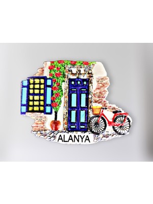 Mundy Alanya Polyester Kabartmalı Magnet 7 x 5,5 cm Dekoratif Hediyelik Buzdolabı Süsü (KOD:1493)