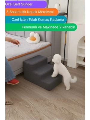 Dizanor Özel Sünger ve Özel Kumaşlı Köpek Basamağı Merdiveni 40X30X33 cm
