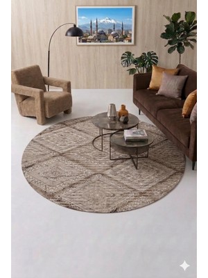 Cos.kim Kaymaz Tabanlı Halı Kesme Yolluk Salon Koridor Mutfak Yatak Odası Halısı Daire 3004 Kahve