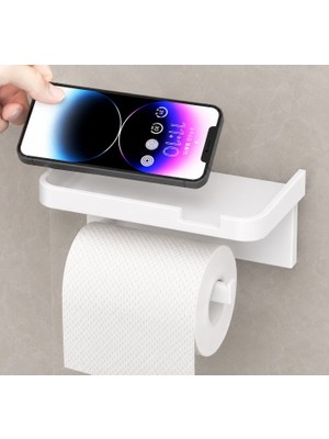 Go İthalat Raflı Yapışkanlı Tuvalet Kağıdı Askılığı (5582)