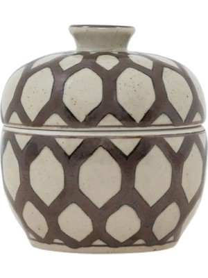 Yargıcı Geometrik Desenli Seramik Kutu(15x16 Cm)