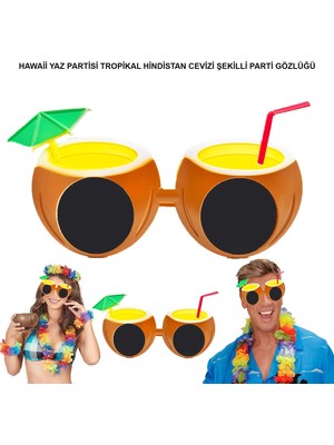 MiraLive Mey Ithalat® Hindistan Cevizi Tropikal Hawaii Yaza Merhaba Parti Gözlüğü