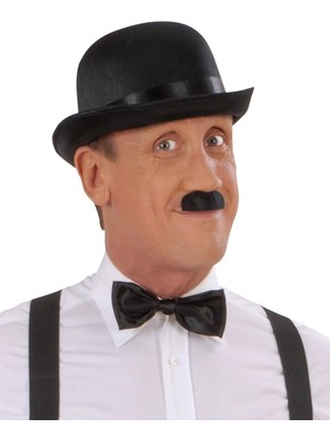 MiraLive Mey Ithalat® Charlie Chaplin Stil Yetişkin Şapkası – Siyah Melon Parti Şapkası