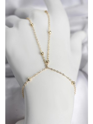 MiraLive Mey Ithalat® 316L Çelik Gold Renk Top Zincirli Kadın Şahmeran