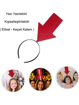 MiraLive Mey Ithalat® Kişiselleştirilebilir Ok Taç – Üzerine Yazı Yazılabilen Parti Tacı Kırmız�