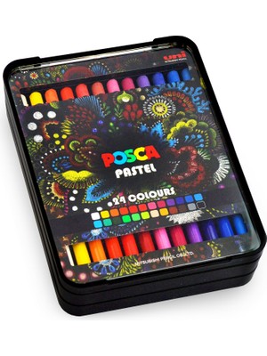  uni-ball posca pastel markör boya kalemi 24 renk kalem kutu set kpa-100/24c