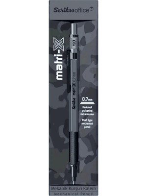  scrikss matri-x versatil kalem (mekanik uçlu kurşun kalem) 0.7 mm gri şeffaf ambalaj