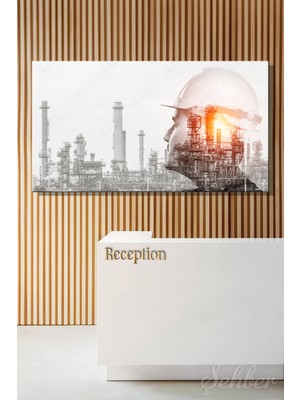 Şehber Panoramik Kanvas Tablo Yatay Tekli  Emlak Ofisi Inşaat Gyo Mimarlık Enerji Endüstrisi Konsepti 2500