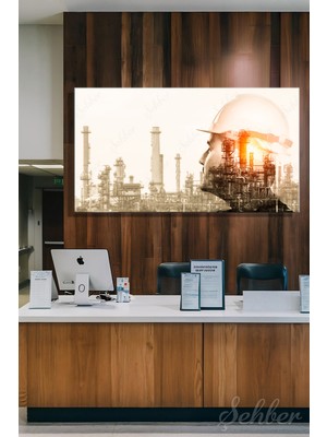 Şehber Panoramik Kanvas Tablo Yatay Tekli  Emlak Ofisi Inşaat Gyo Mimarlık Petrol Rafinerisi 2502