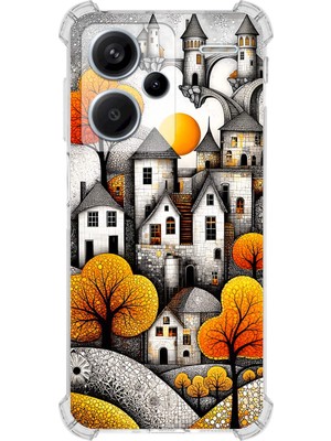 Printify Redmi Note 13 Pro Plus ile Uyumlu Düşlerin Dansı Serisi Göçebe Şatolar Tasarımlı Uv Baskılı Köşe Korumalı Antişok Kılıf