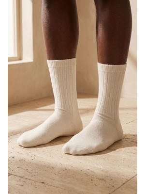 Bony Socks Unisex Kalın Soket Çorap Beyaz