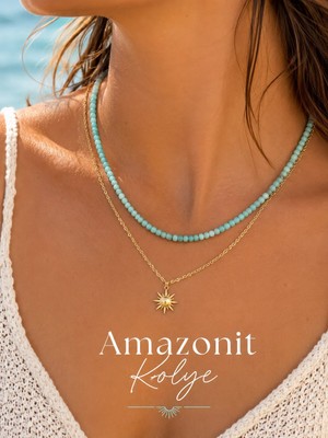 Amazonit Doğal Taş Kolye