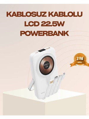 Epilons Manyetik Kablosuz Powerbank 22.5w Hızlı Şarj Lcd Ekranlı