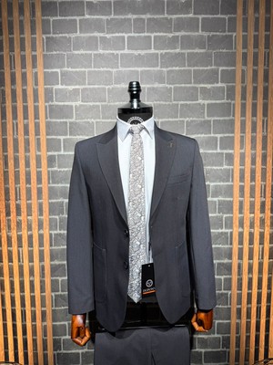Dupont Classics Dupont Erkek Torba Cepli Takım Elbise - Slim Fit 6 Drop Çift Yırtmaç Likralı Viskon