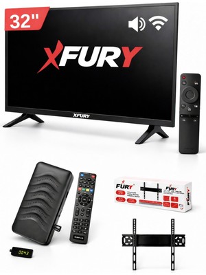 Fury 32'' (82 Ekran) Kırılmaz Monitör | Wifi'li Uydu Alıcısı + Tv Askı Aparatı Hediyeli