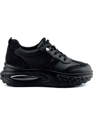Guja 25K305-5 Kadın Air Yüksek Taban Taşlı Deri Sneaker Spor Ayakkabı