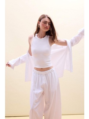 DeFacto Slim Fit Halter Yaka Fitilli Atlet A8859AX26SM