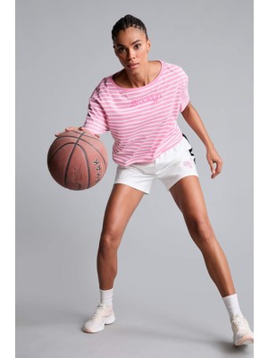 DeFacto NBA Lisanslı Standart Fit Sporcu Kısa Paça Ekru Şort H9571AX26HS