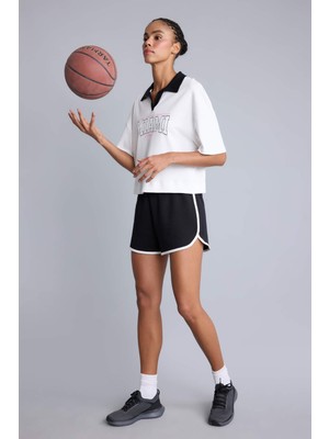 DeFacto Standart Fit Elastik Bel Sporcu Kısa Paça Siyah Şort H9780AX26HS