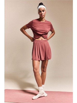 DeFacto Standart Fit Sporcu Kısa Paça Bordo Modal Şort H1233AX26HS