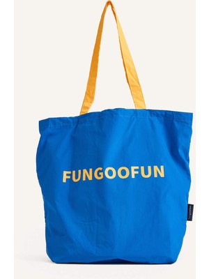 Fungoofun x DeFacto Kadın Mini Mavi Bez Çanta H9317AXNS