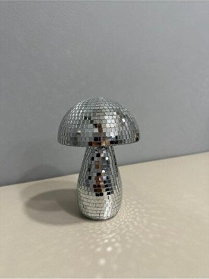 Empressco Şık Gümüş Dekoratif Disko Topu Mantar 18 Cm, Modern Salon ve Parti Dekoru