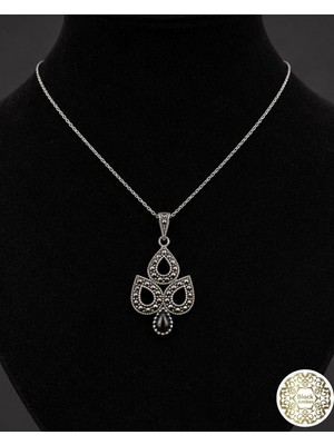 925 Ayar Kadın Oltu Taşı Kadın Kolye SK00088