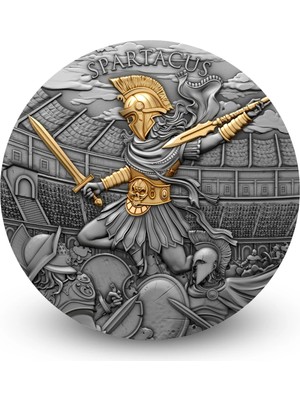 T&S AgaKulche Spartacus Altın Kaplama NGC Sertifikalı Gümüş Sikke Coin