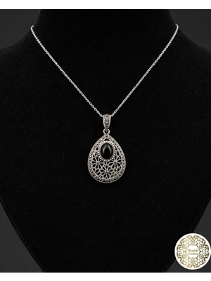 925 Ayar Kadın Oltu Taşı Kadın Kolye SK00086