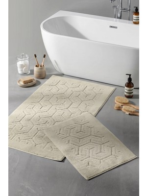 Aryıldız Home Aryıldızhome Banyo Halısı 2 Li Set Frelna Bej