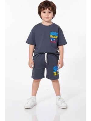 Yiğit Butik Erkek Çocuk Karakter Baskılı Kısa Kollu Tişört Şortlu Yazlık Takım