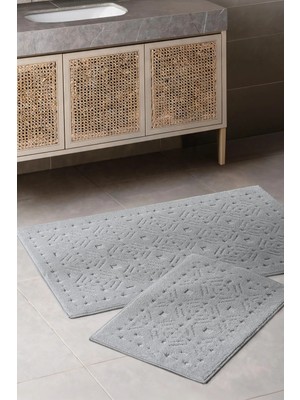 Aryıldız Home Aryıldızhome Banyo Halısı 2 Li Set Levina Açık Gri