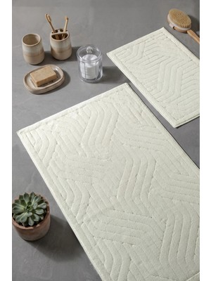 Aryıldız Home Aryıldızhome Banyo Halısı 2 Li Set Karla Krem