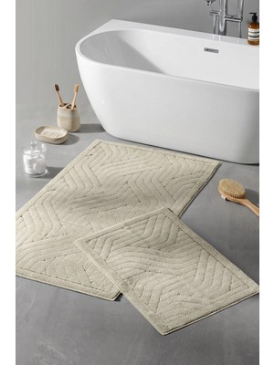 Aryıldız Home Aryıldızhome Banyo Halısı 2 Li Set Karla Bej