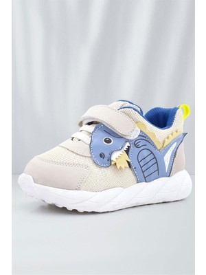 Rakerplus Barefoot Krem Dinazorlu Cırtlı Lastikli Çocuk Spor Ayakkabı