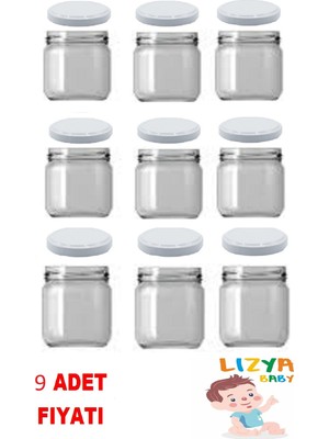 Empressco Beyaz Kapaklı Cam Kavanoz 210 cc 9’lu ve 15 Adet Etiketli Set