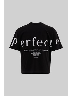 Machinist Clothing Erkek Perfecte Baskılı Crop Oversize Tişört Siyah