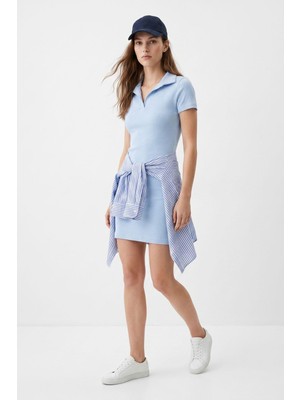 Rays Mavi Polo Yaka Elbise 3026