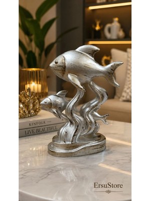 Ersu Store Modern Tasarım Balık Aile Figürü Obje