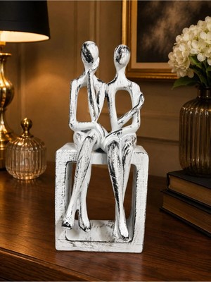 Ersu Store 25 cm Kaideli Couple Biblo Obje Süs Dekoratif Ev Ofis Aksesuar