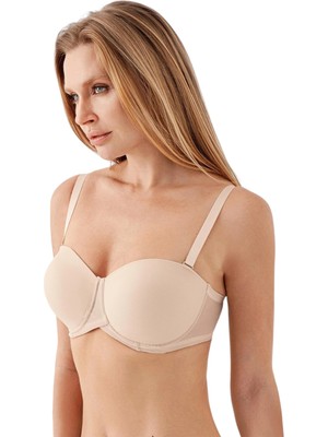 Newbra Lingerie 347057 Kadın Dolgusuz Straplez Basic Desteksiz C Cup Sutyen
