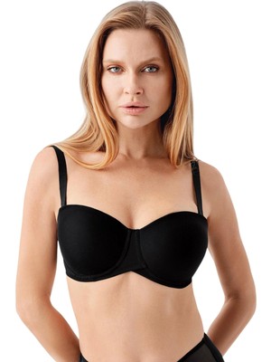 Newbra Lingerie 347057 Kadın Dolgusuz Straplez Basic Desteksiz C Cup Sutyen