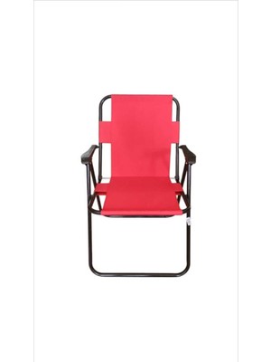 Woodensa Plastik Kollu Katlanir Piknik ve Kamp Sandalyesi Kirmizi 46,5X40,5X41 cm Sirt 57X55X81 cm
